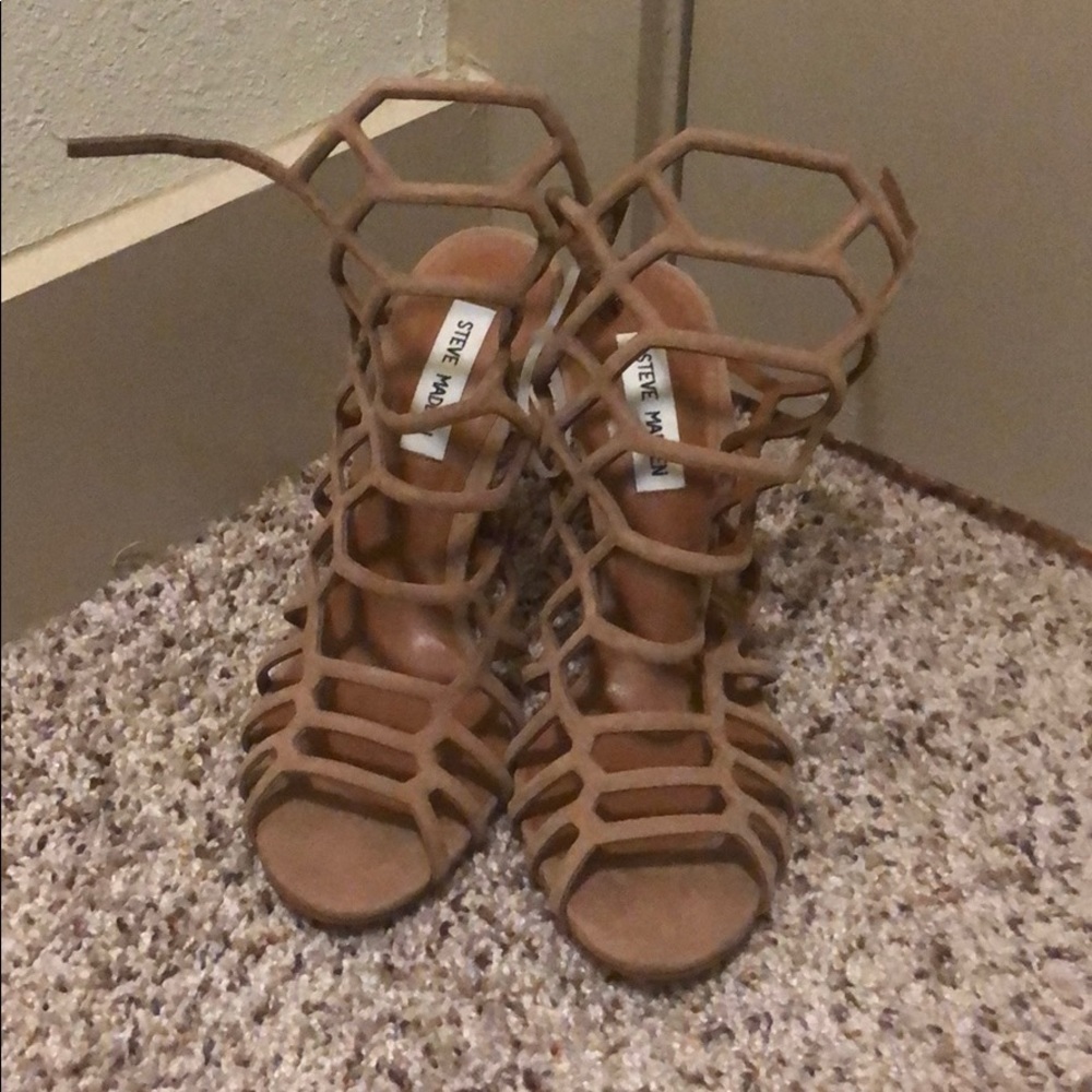 Steve Madden Tan Strappy Sandal Heels